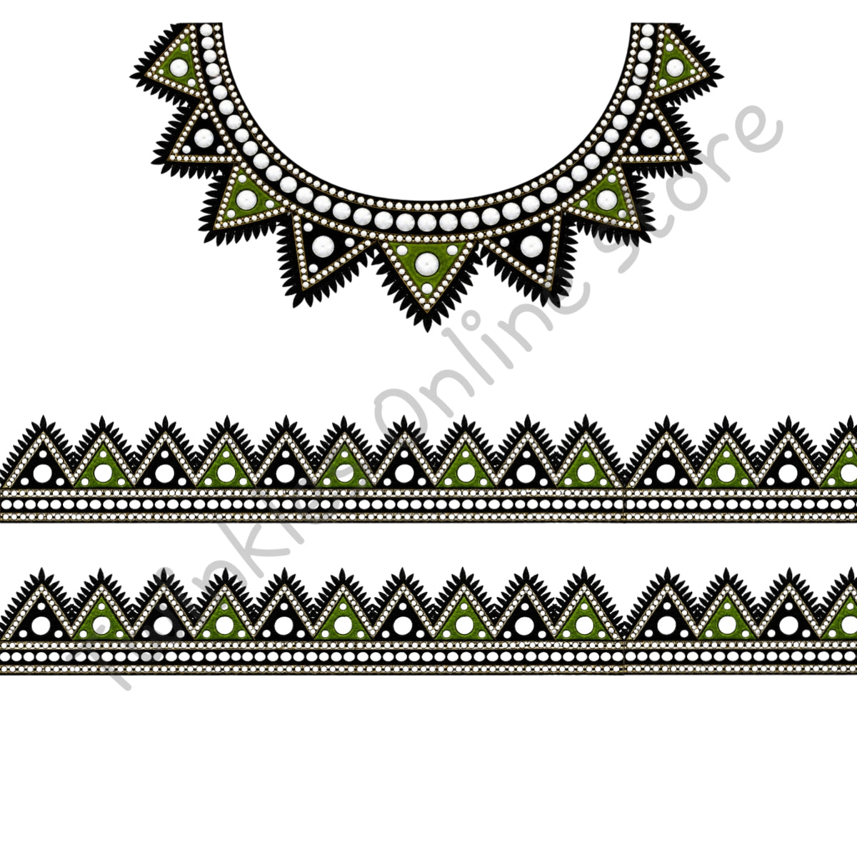 Embroidery effect DTF neckline
