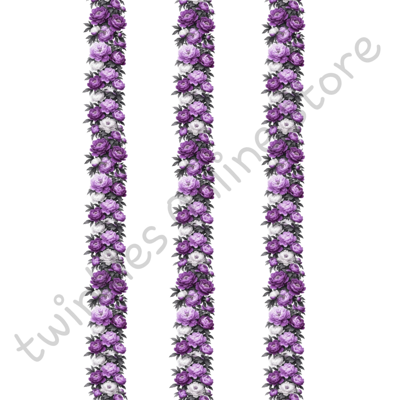 Purple flowers strip