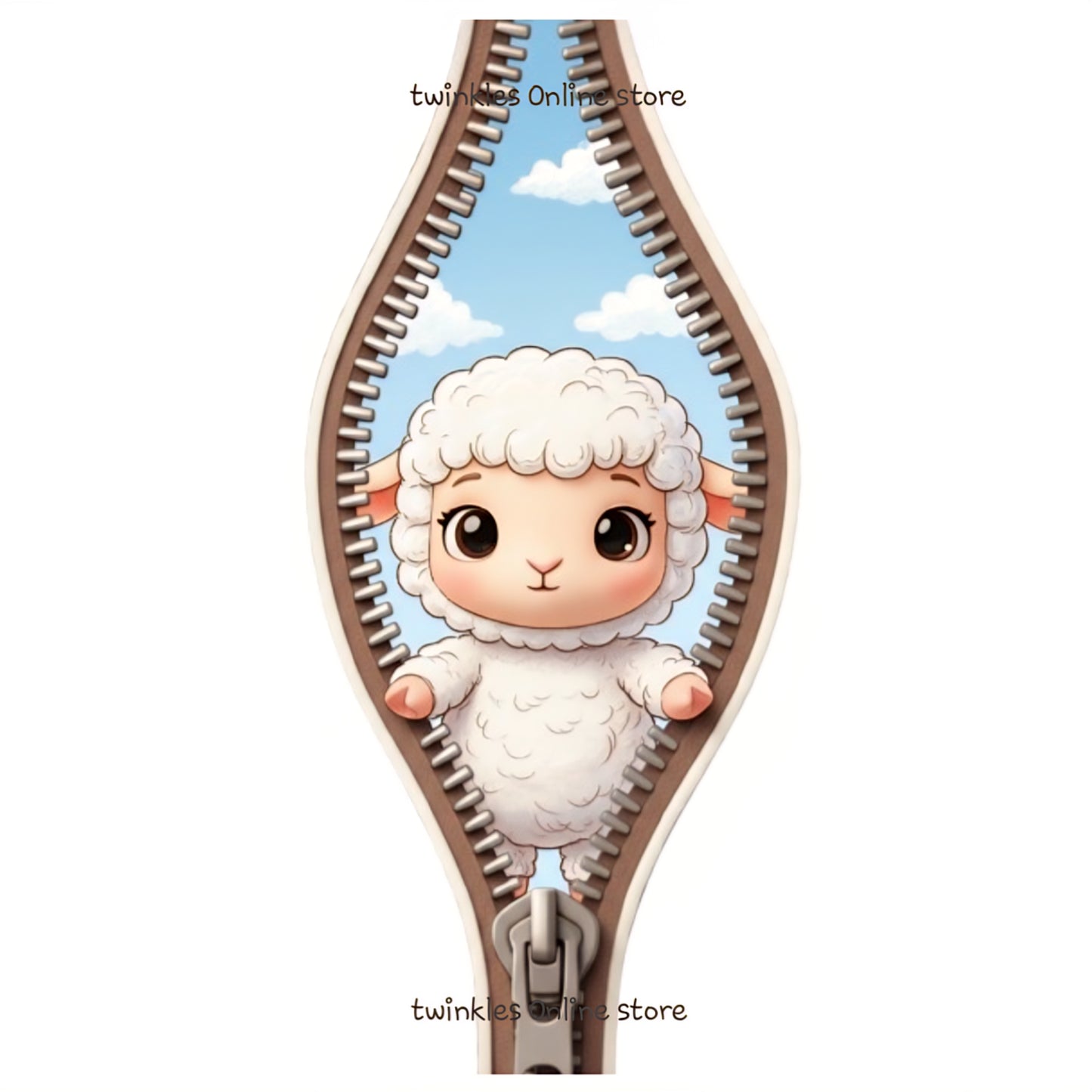 Cute sheep in zip