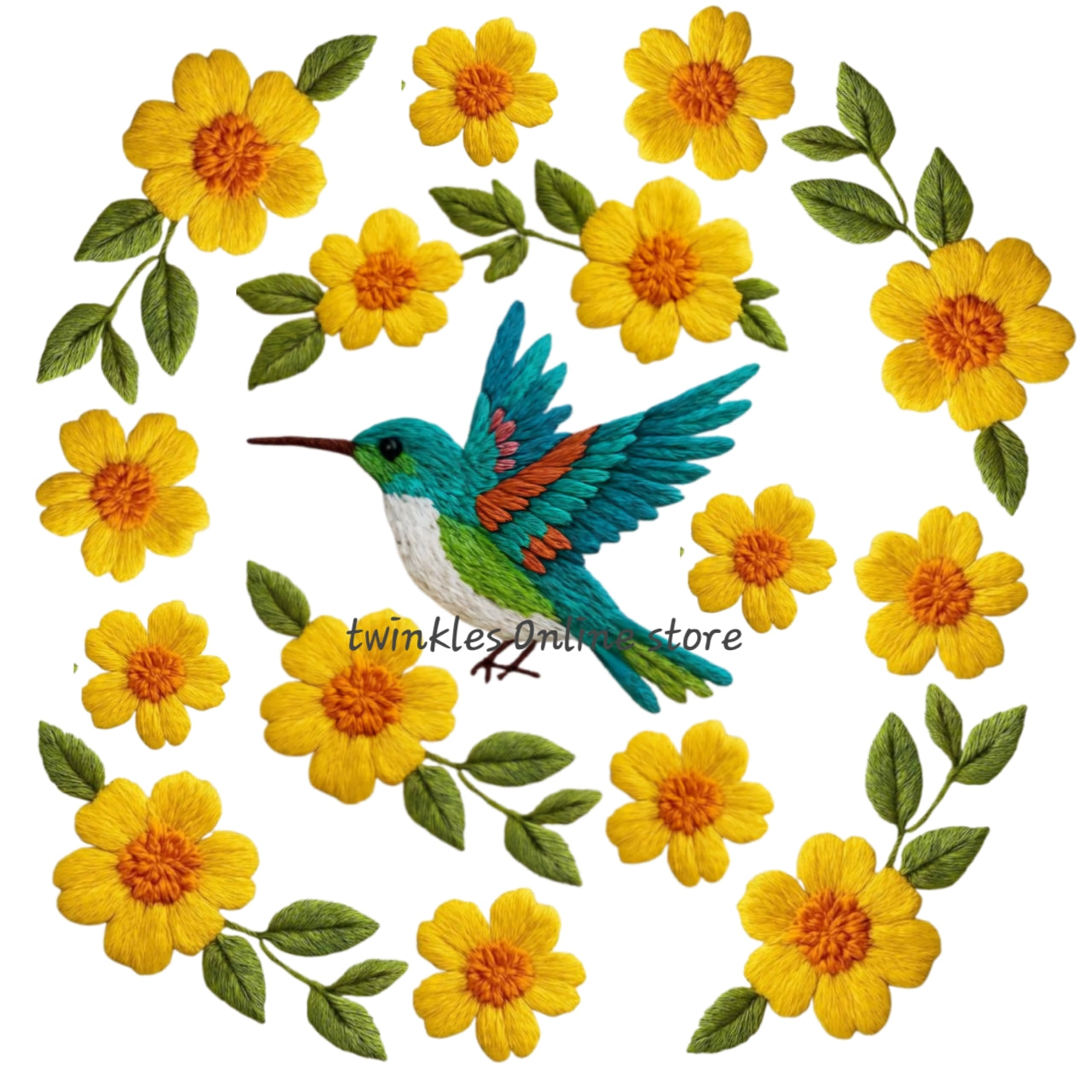 Embroidery look Bird