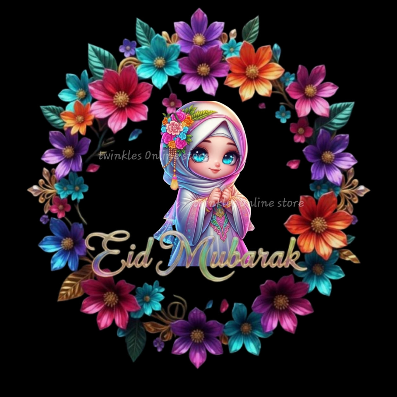 Cute doll eid mubarik sticker