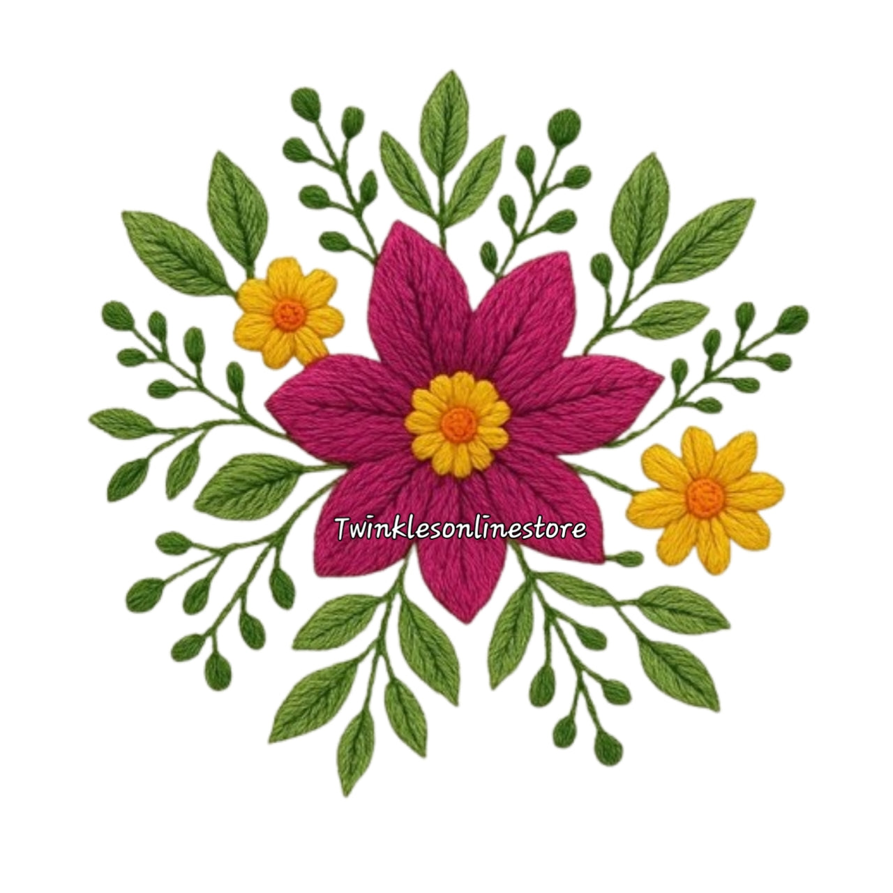 Embroided look Flower
