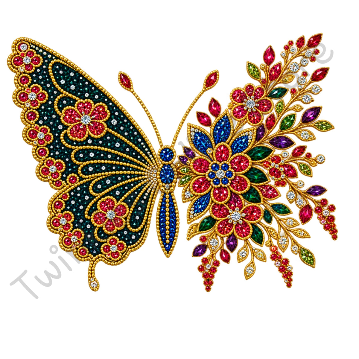 Beaded look butterfly