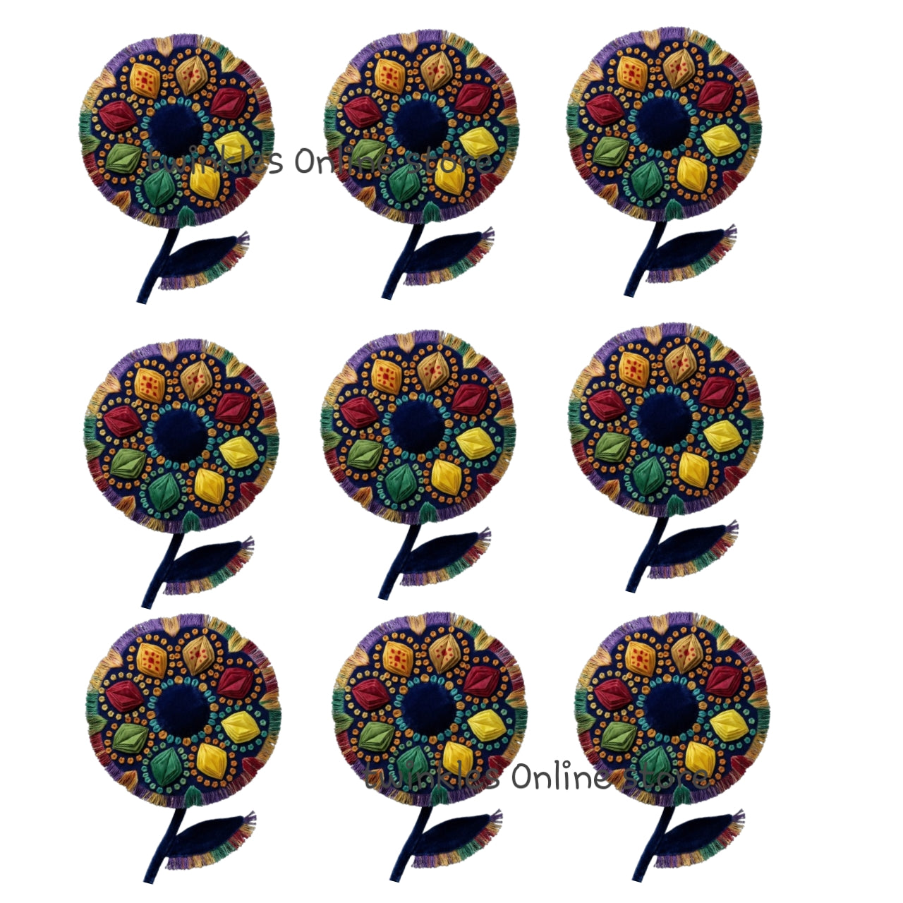Chunri look Flower stickers