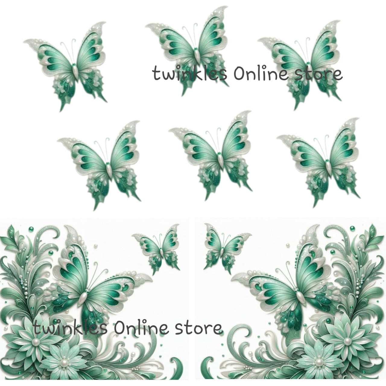 Beautiful butterflies sticker set