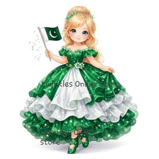 Glittery doll sticker