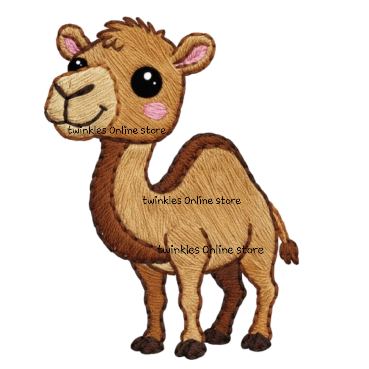 Embroidery look camel