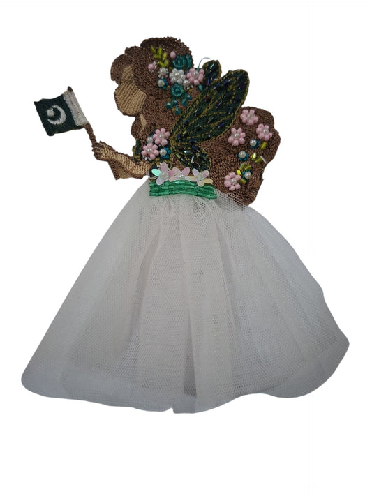 Embroidery white fairy