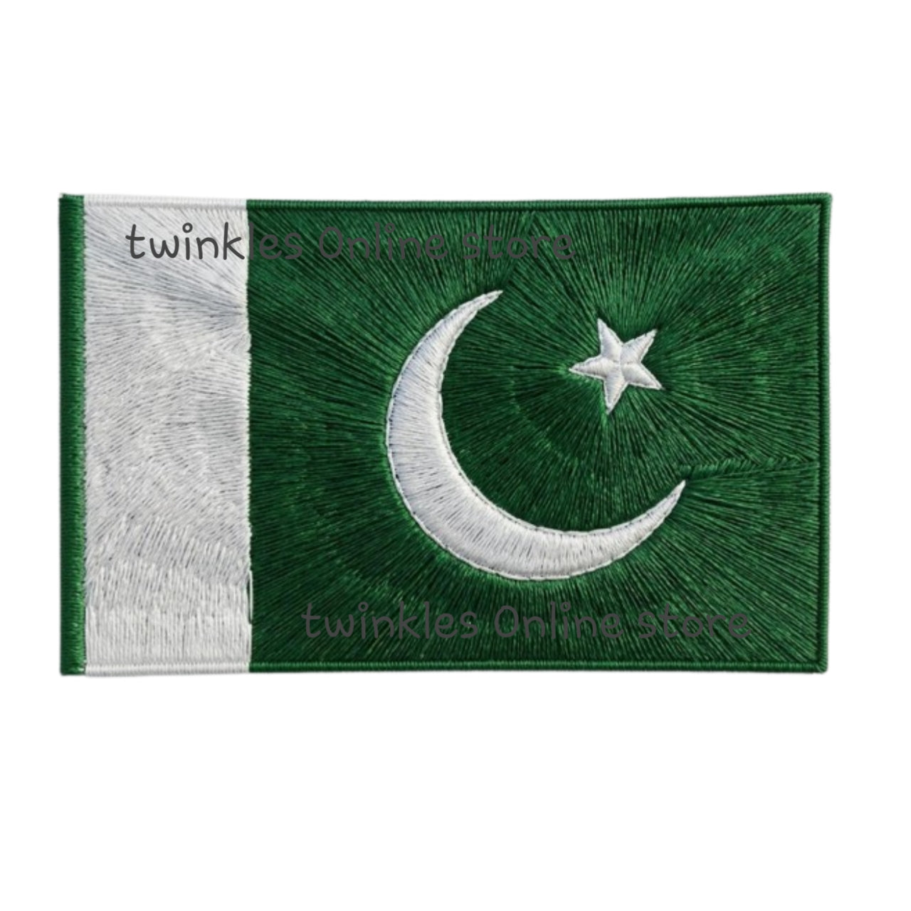 Embroidery look flag sticker