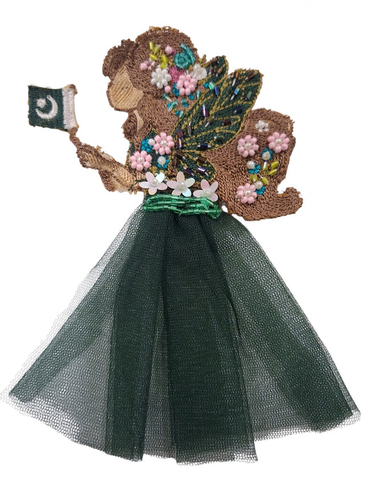 Embroided green fairy