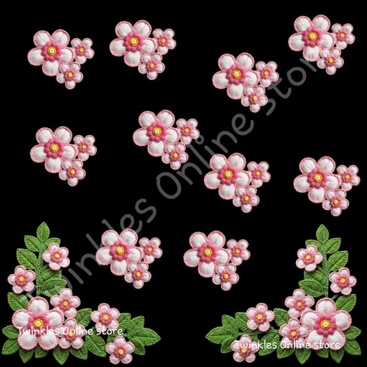 Embroided look flowers