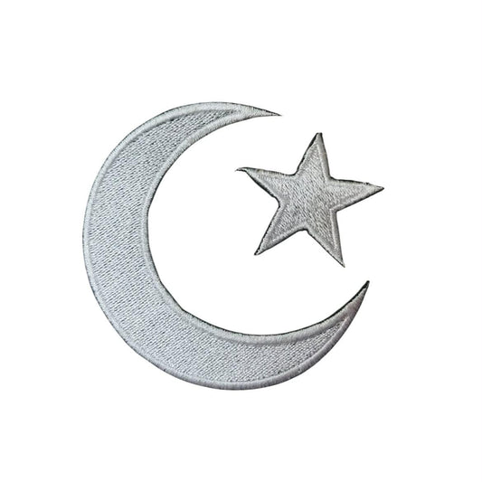 White moon star pair embroided
