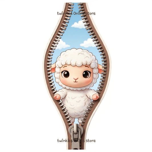 Cute sheep in zip