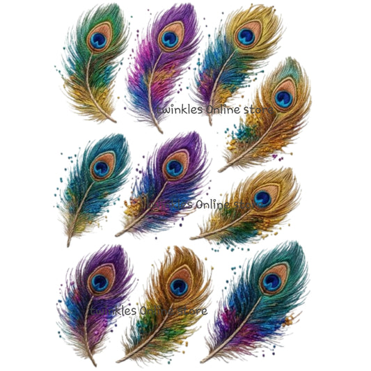 Embroidery look feathers