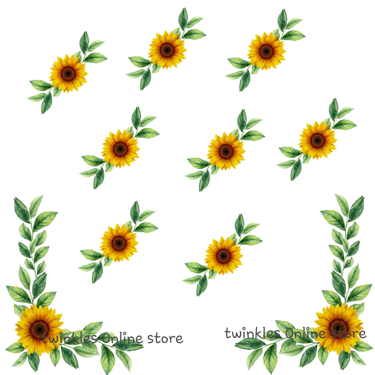 Beautiful sunflower corners set