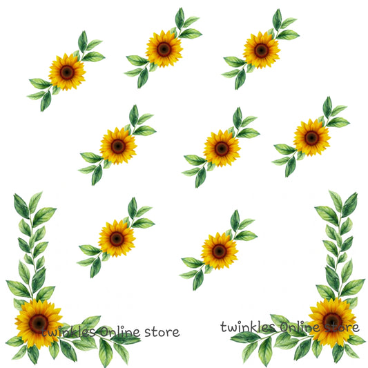 Beautiful sunflower corners set