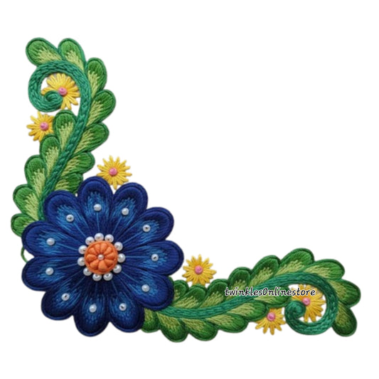 Embroidery look corners