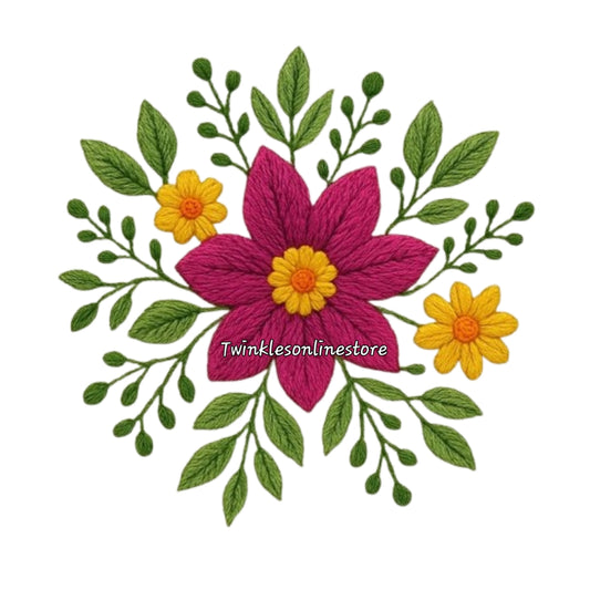 Embroided look Flower