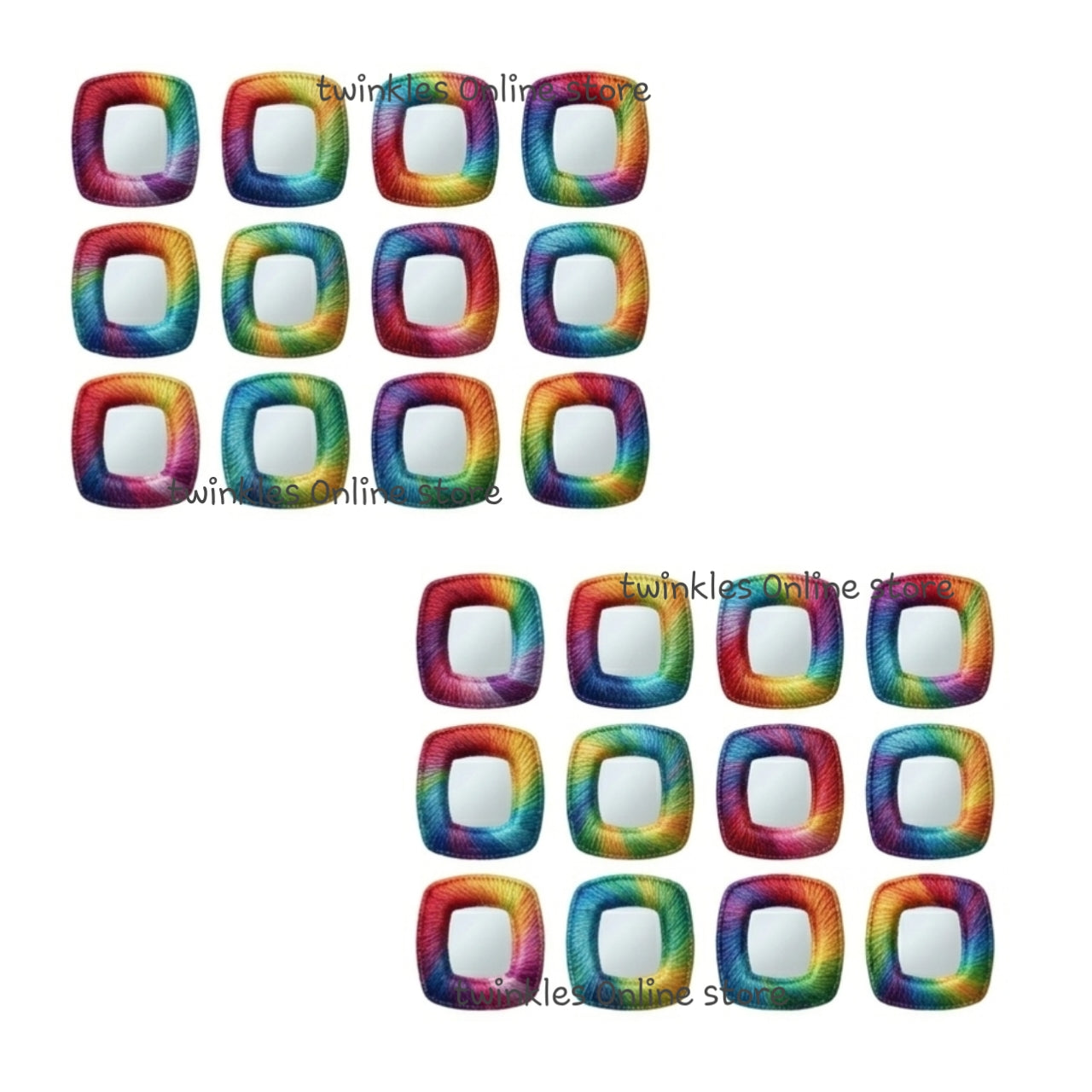 Square shaped dtf mirror sticker