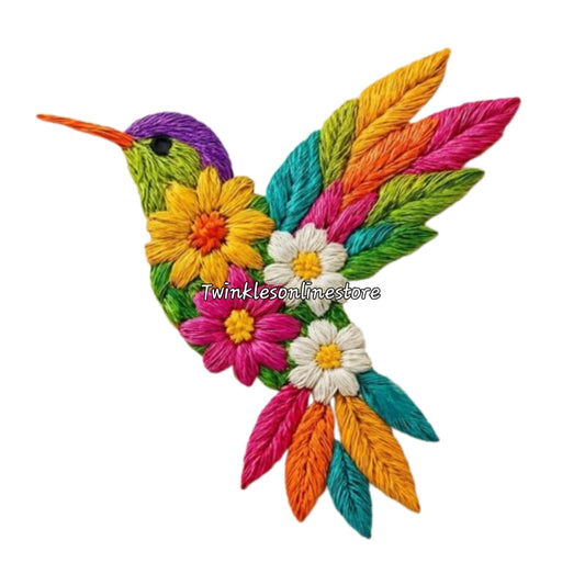 Embroided look bird